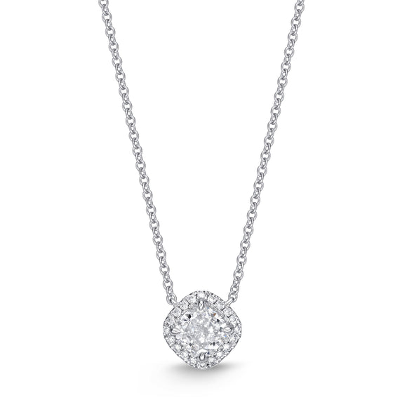 QNHA*21_00 Halo Diamond Classic Semi-Mount Necklace